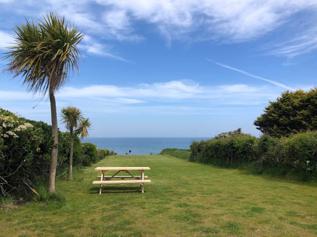 Back garden leading to the beach. 