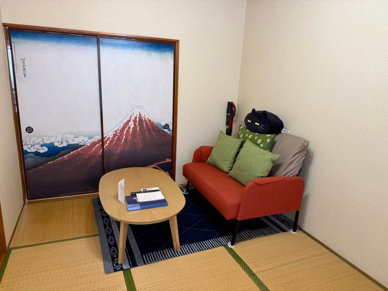 Zen Living Space with Red Fuji-san