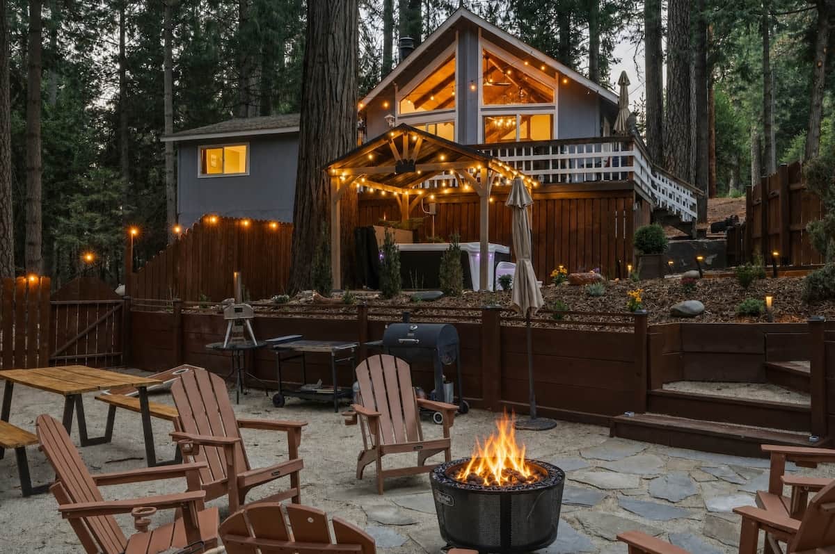 Hot Tub — Covered gazebo in the evening