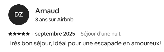 Avis Airbnb - La Cachette Secrète