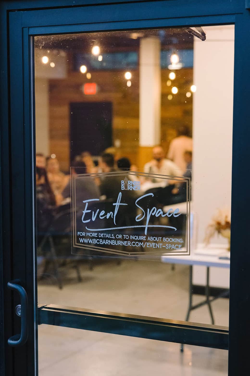 Event Space Barn Burner Glass Entrance Door During Event 1