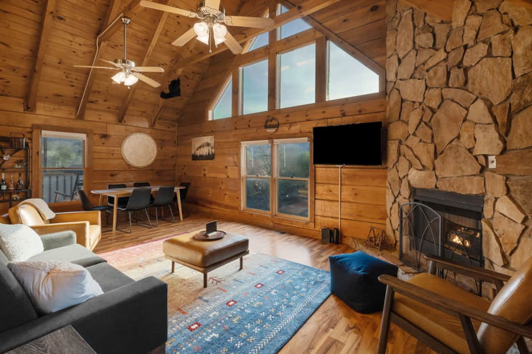 Living room with gas fireplace