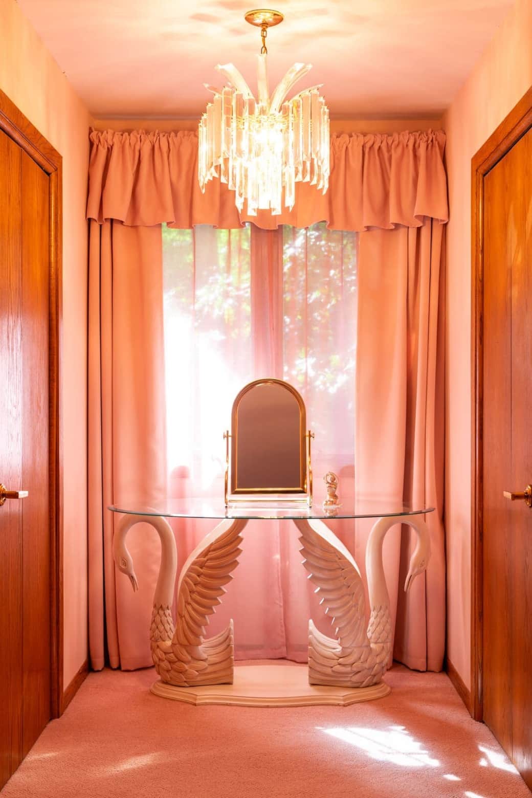 Star Crossed bedroom vanity with vintage swan table Star Crossed bedroom vanity with vintage swan table