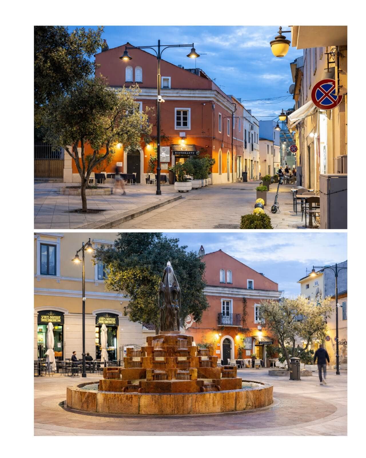 Olbia city centre by night double-exposure image, photographed by RENTAL12