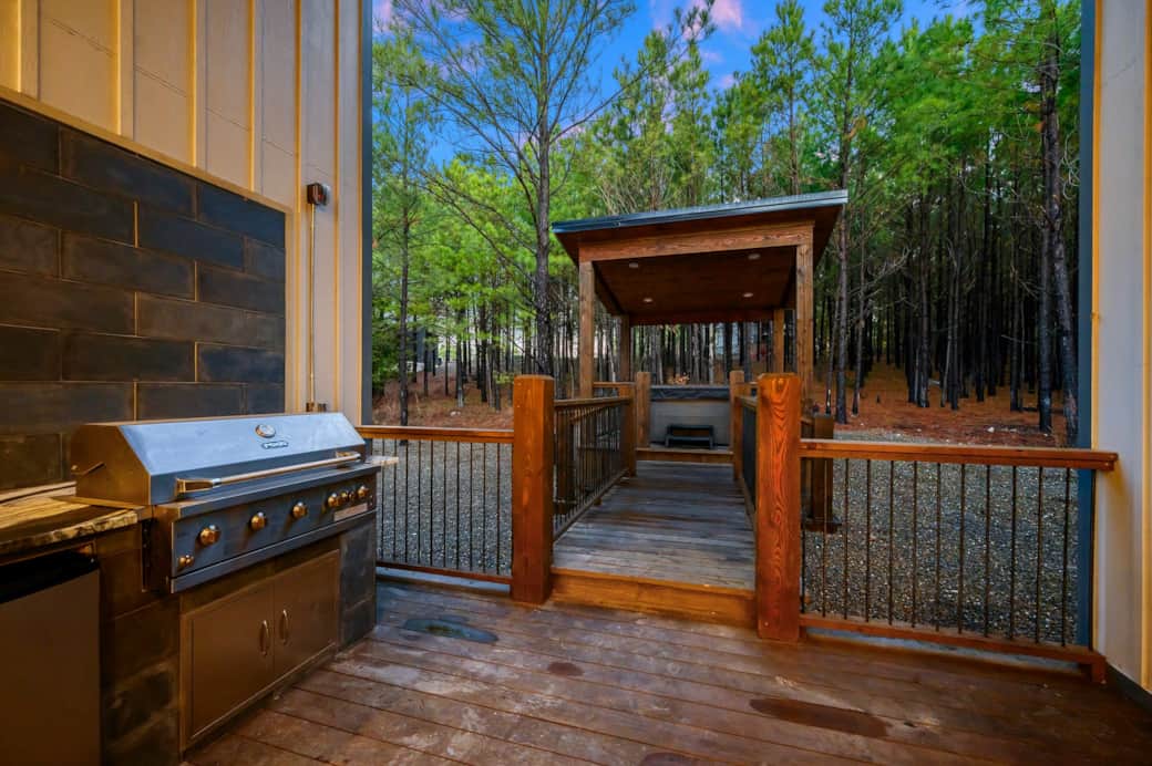 Grill with mini-fridge