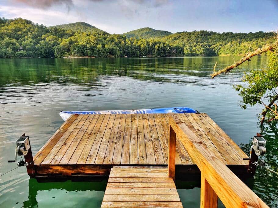 Our private dock offers convenient access for fishing, swimming, and boating (kayak included!)