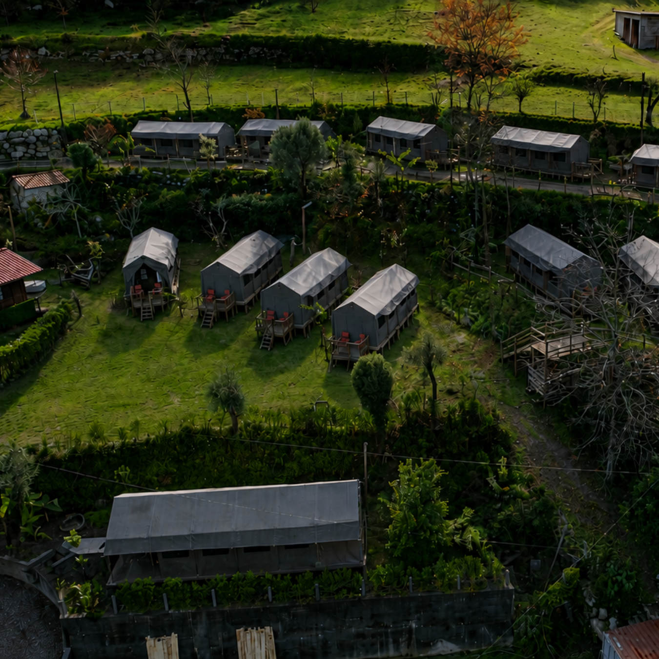 Top view of the tents
