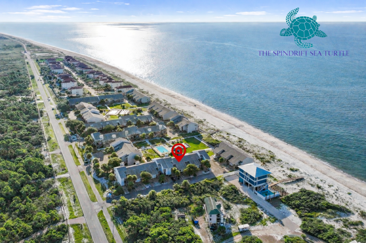 The Spindrift Sea Turtle in beachfront 300 Ocean Mile on St. George Island, Florida.