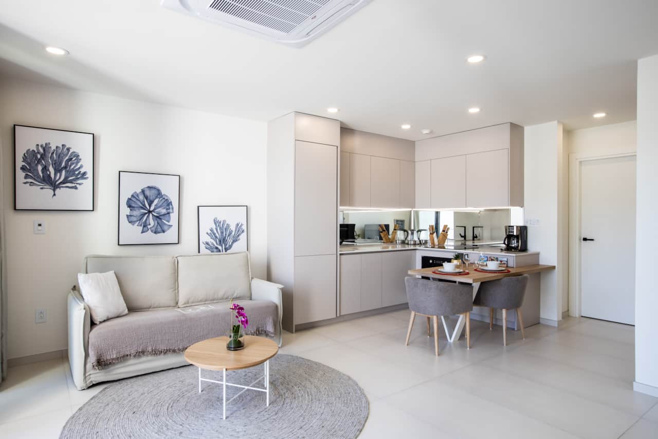Living Area + Kitchen
