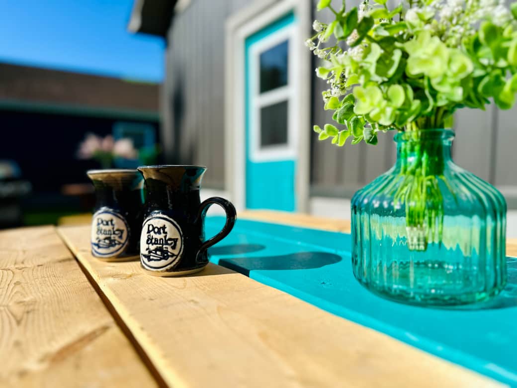 Enjoy a coffee on us in the back yard