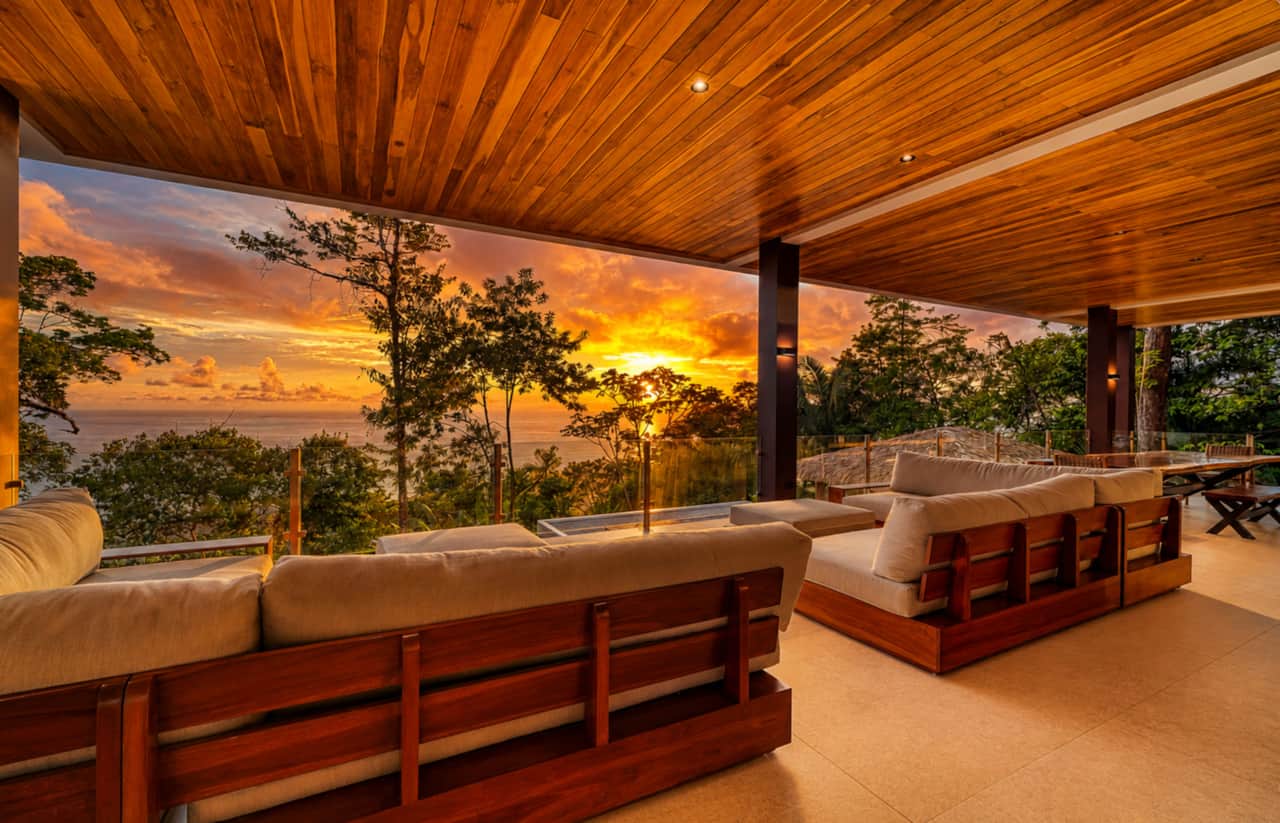 Casa de las diosas open air living room pacific sunset