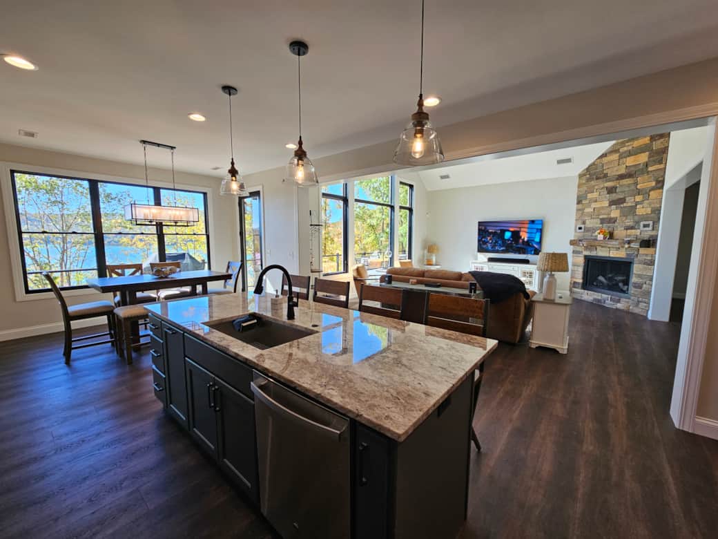 kitchen and dining area 