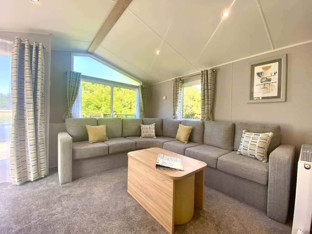 Large lounge area with L-Shaped sofa