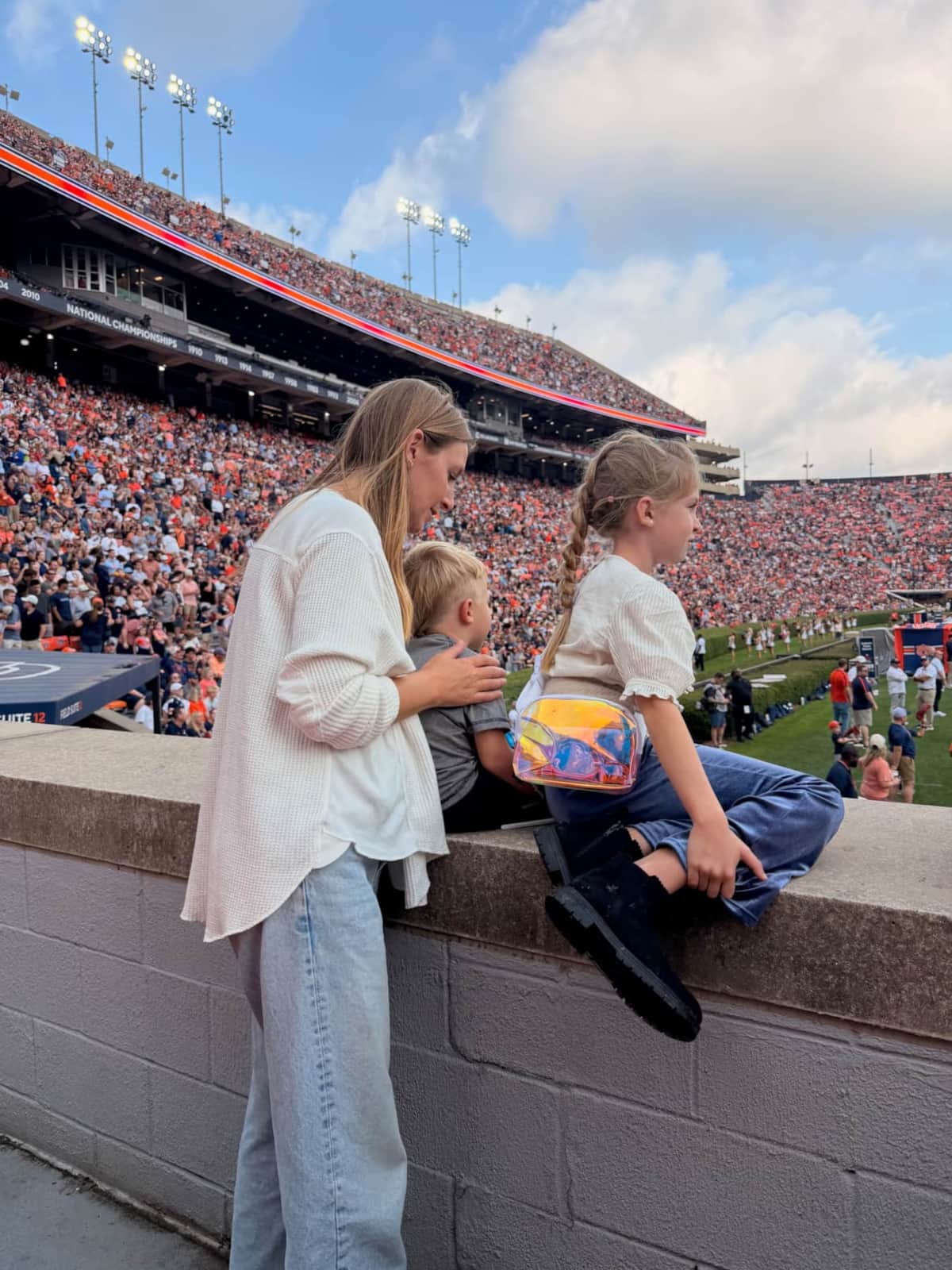 Family attending an Auburn football game