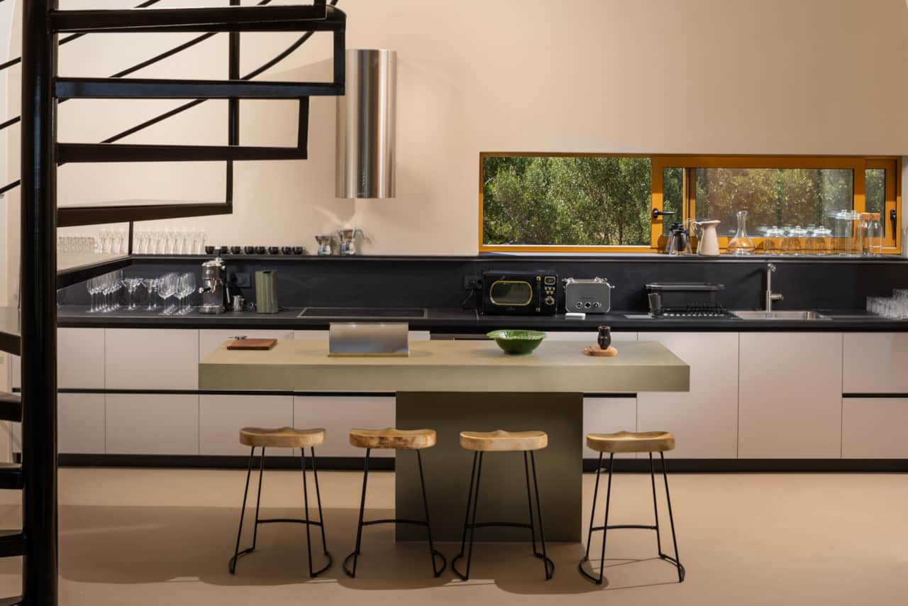 Luxury kitchen with table to gather at