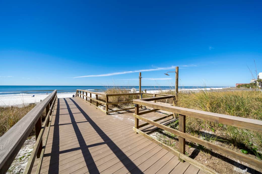 Panama city beach condo boardwalk to beach access