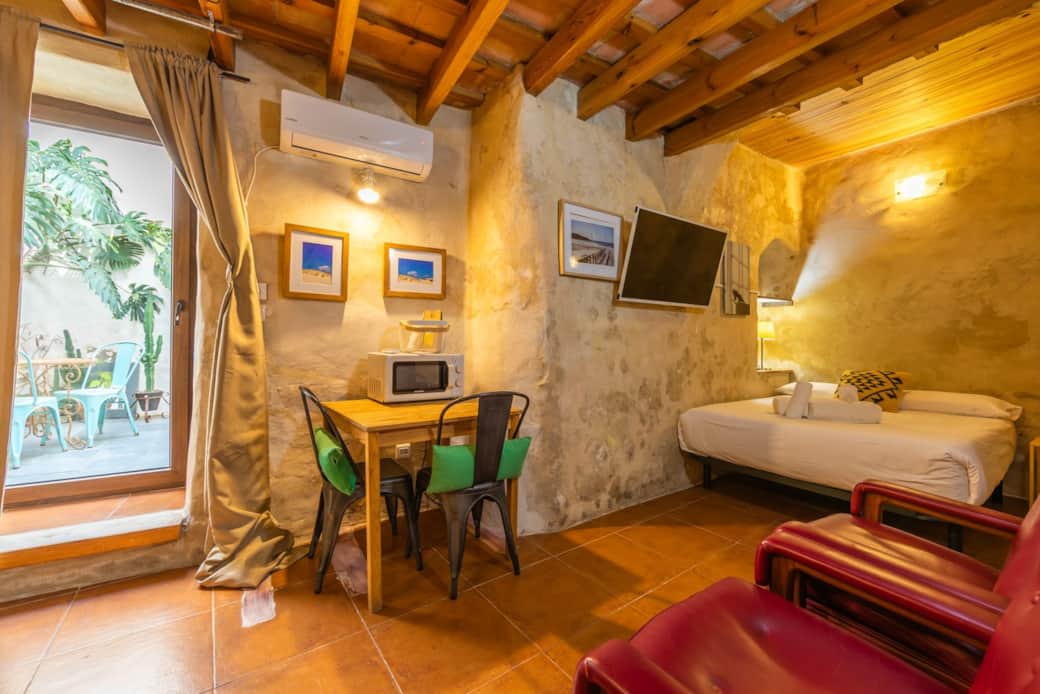 Tarifa chic secret patio studio living room patio view