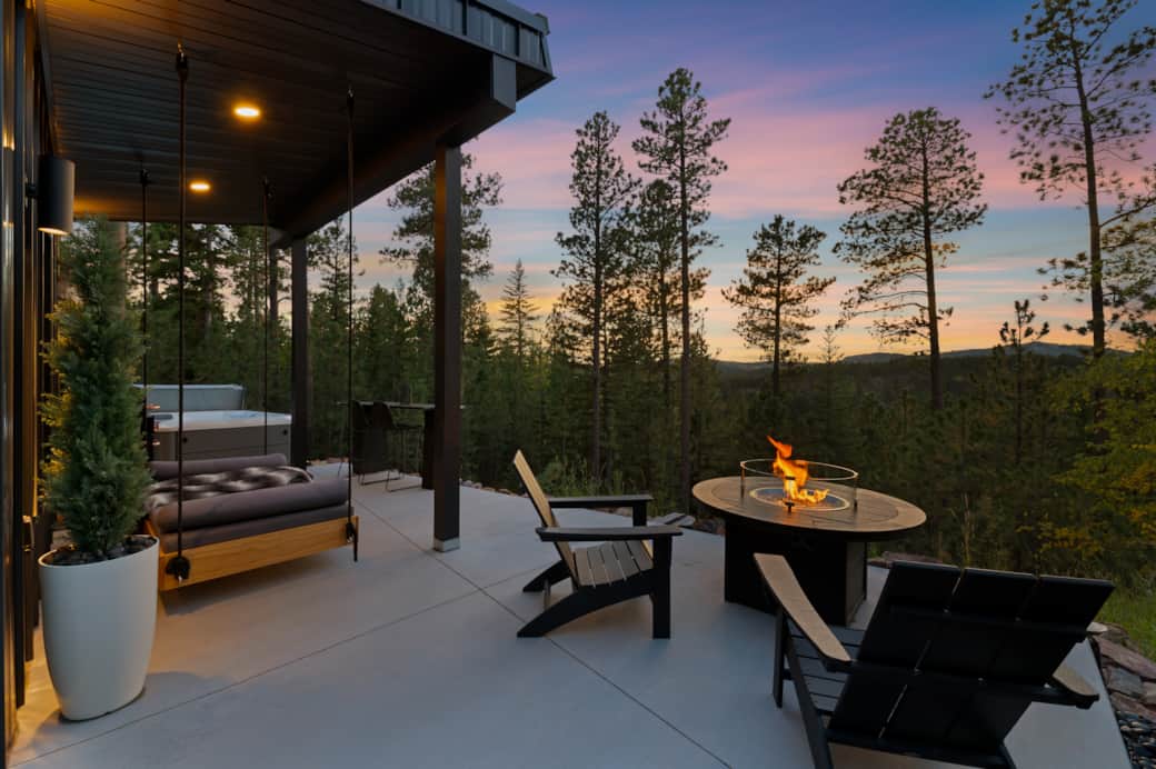 Patio with amenities and a view