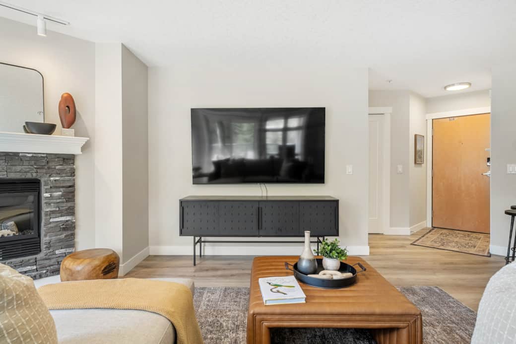 Large flat screen TV equipped with several streaming services