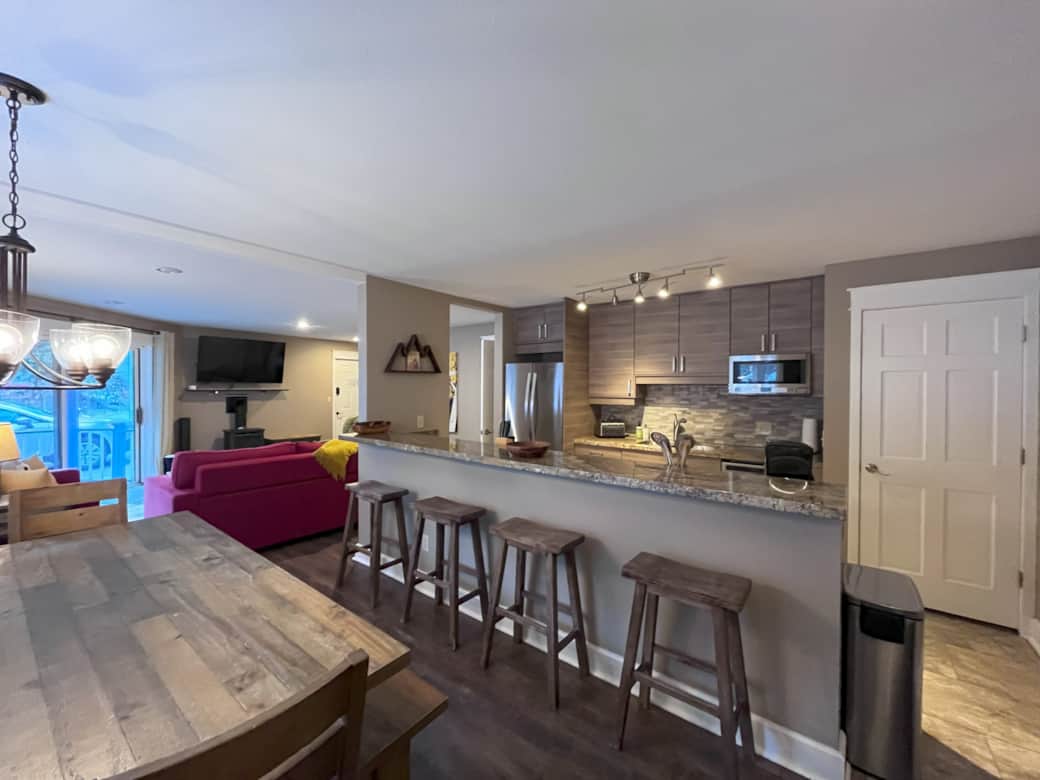 View towards living room from dining area