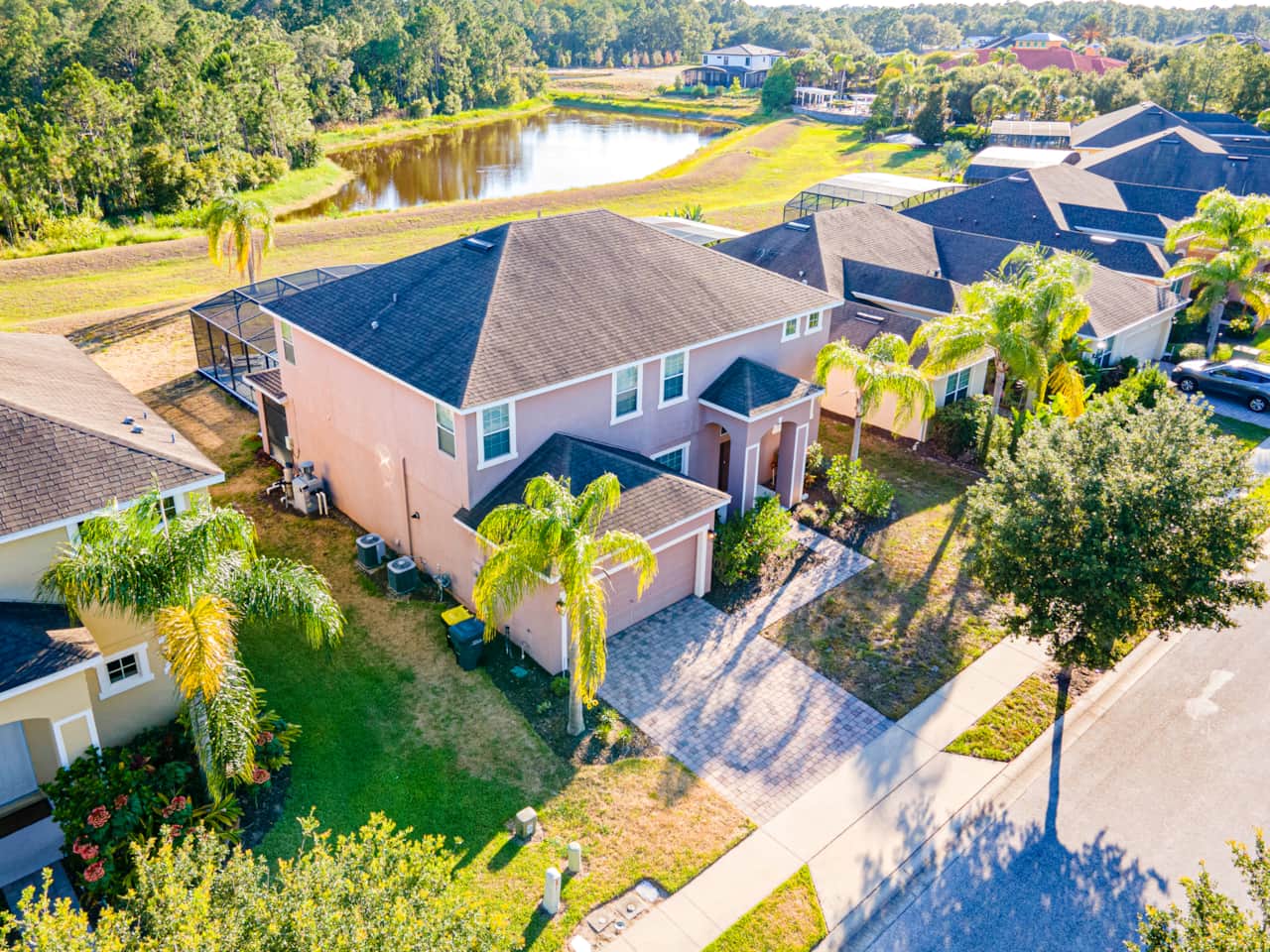 Aerial view of Sunset Palm Villa Watersong
