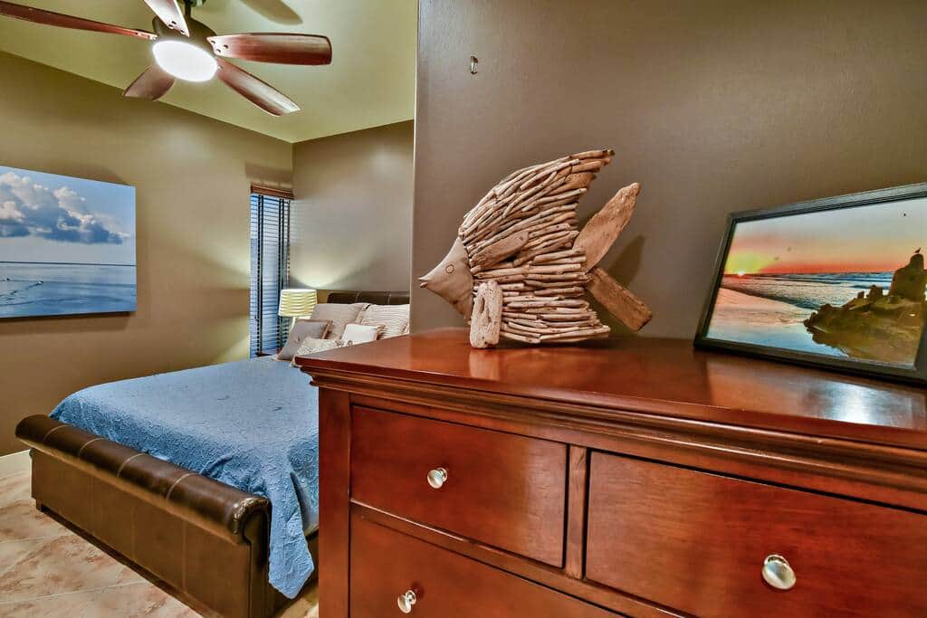 Large master bedroom with king bed