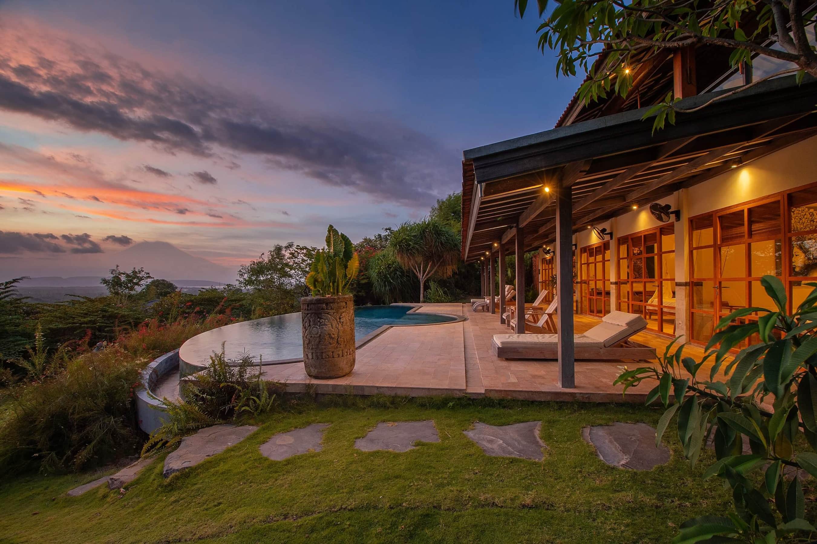 Elegant Villa Pipit with modern design and lush surroundings