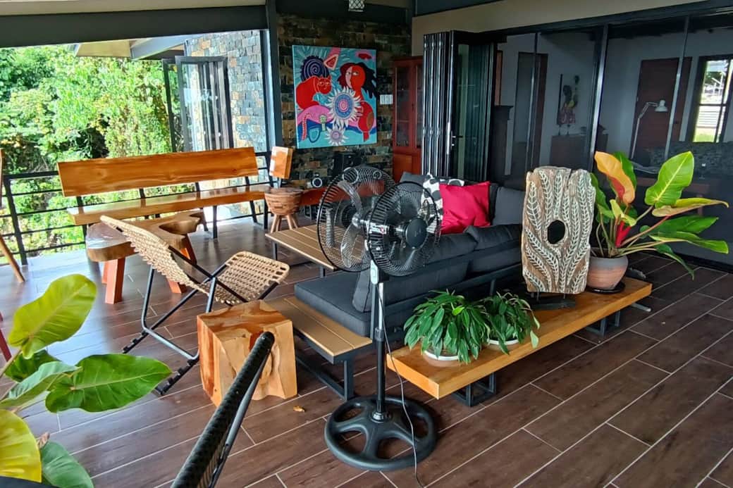 The main veranda and exterior lounge area at the upper level.   The main veranda and exterior lounge area at the upper level.