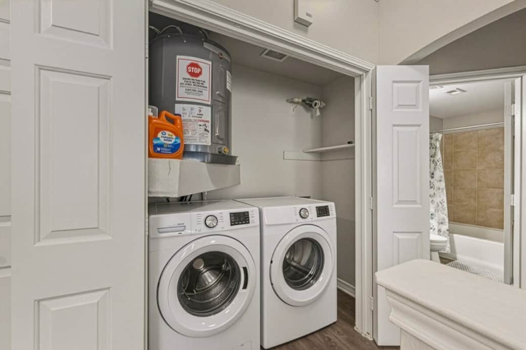 Need to do a little laundry? No need to worry when you enjoy your new space. 