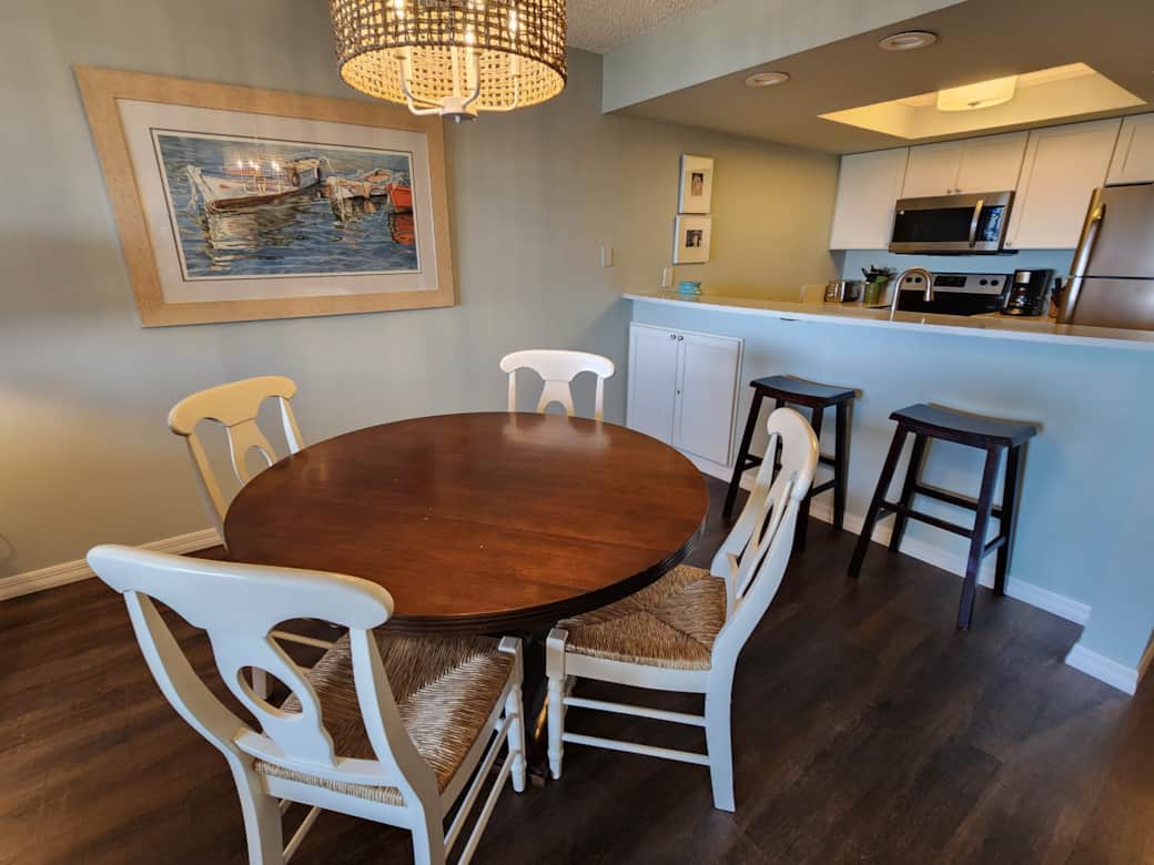 Dining table with counter seating