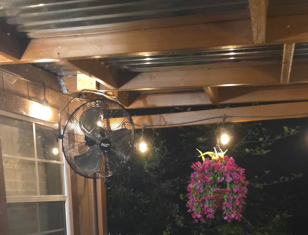 Little warm outside, we got you with this outside fan for your comfort 
