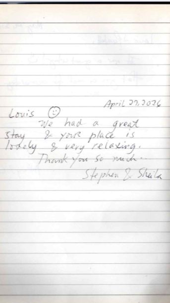 Handwritten guest review relaxing stay near Manila airport