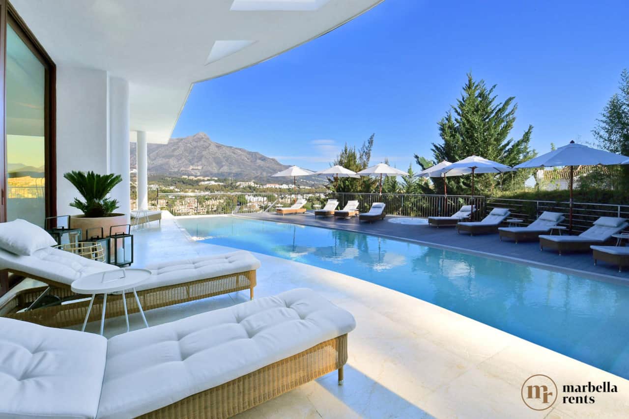 Private swimming pool with a view.