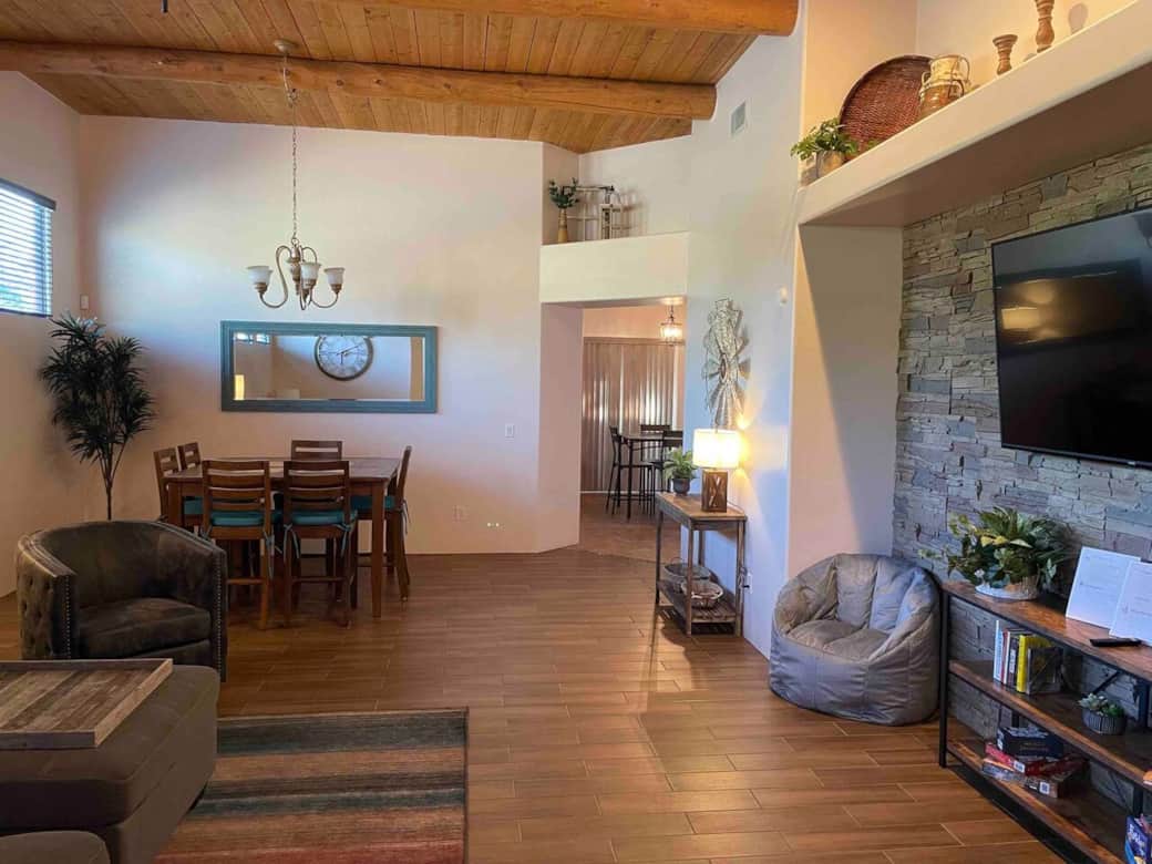 Living and Dining area. 65" Vizio Smart TV. Dining seats 6. Living and Dining area. 65" Vizio Smart TV. Dining seats 6.