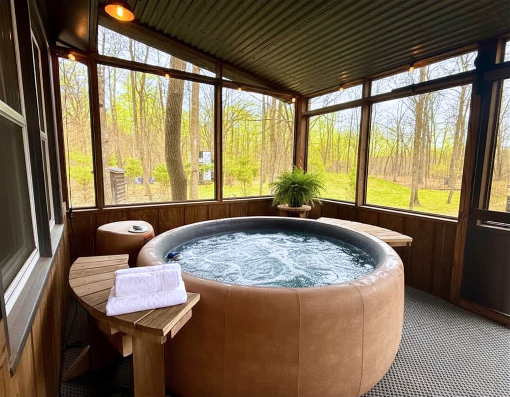 Private hot tub