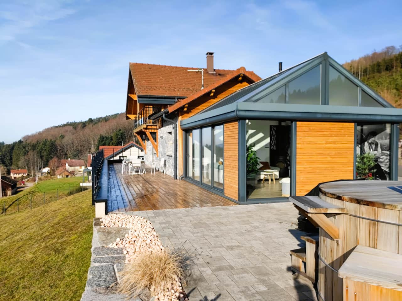 Vue sur le chalet