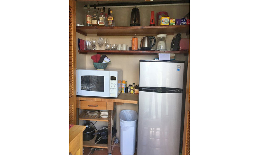Kitchen essentials and full refridgerator 