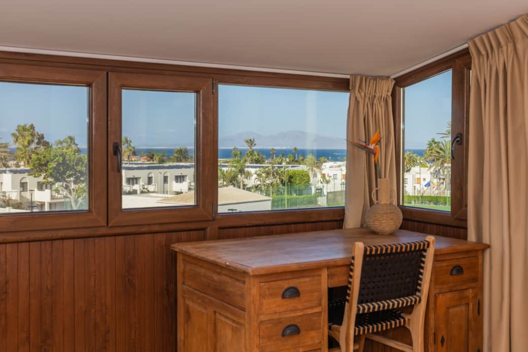 Sea view from the workspace of the holiday home El Refugio Atlántico