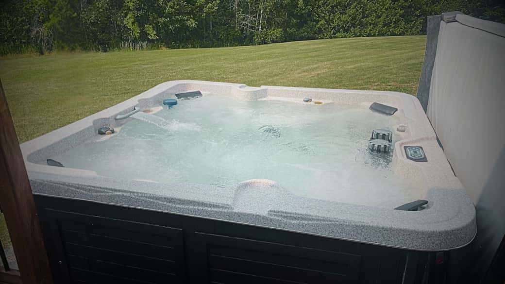 Our hot tub cover lifter makes it easy to use Our hot tub cover lifter makes it easy to use