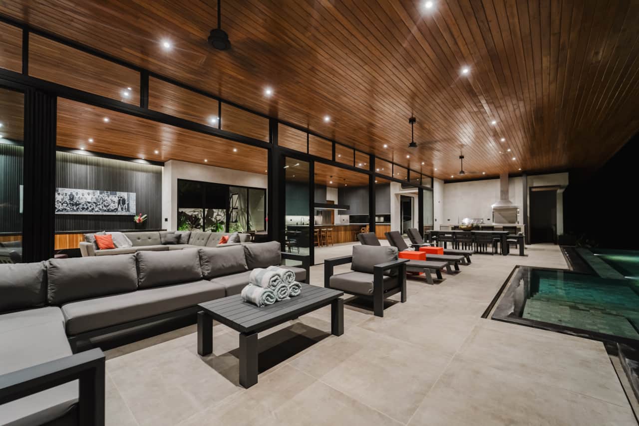 The heart of the home—indoor and outdoor living seamlessly connected by disappearing walls