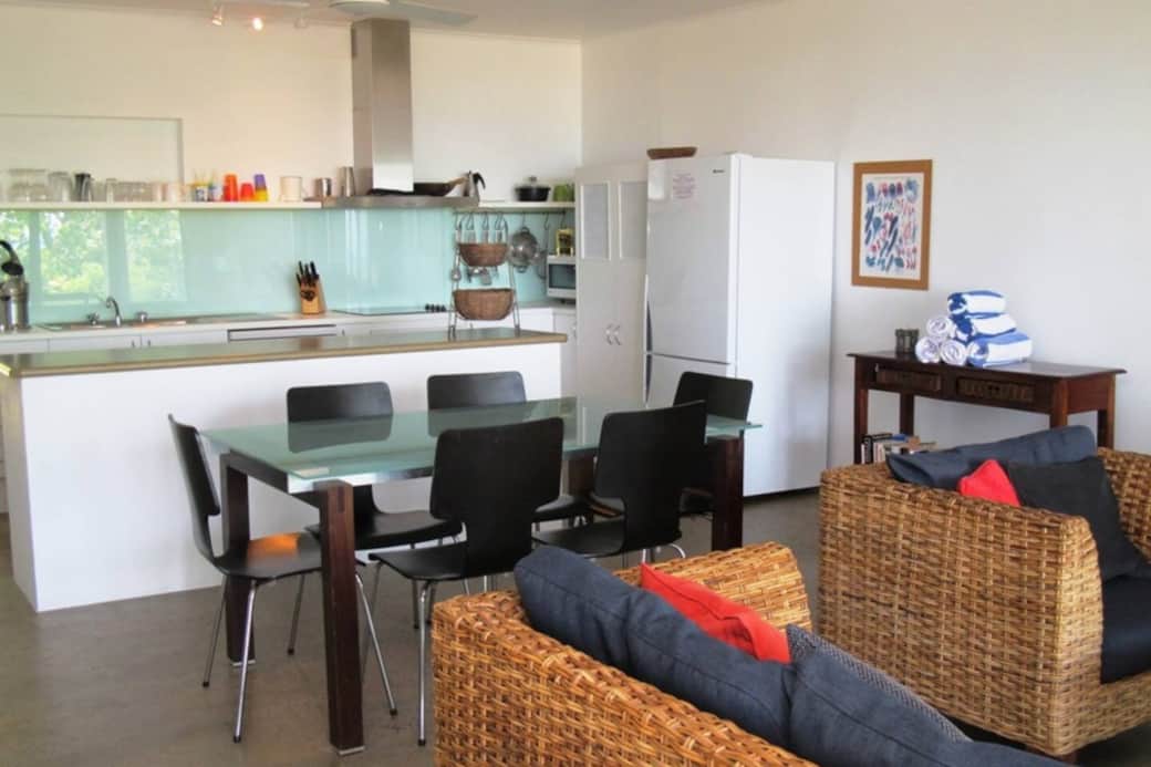 Open plan living and dining area