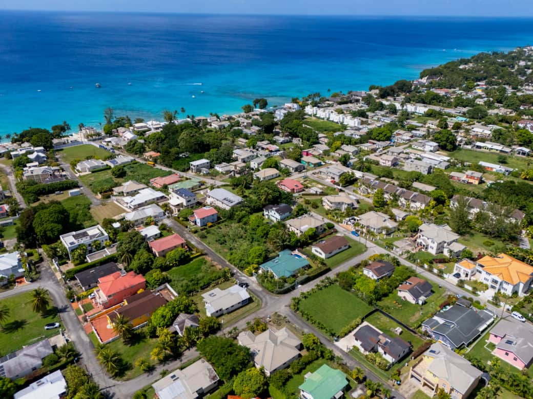 Aerial of neighbourhood