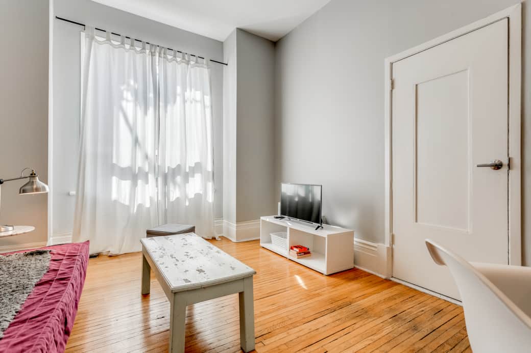Small but inviting entrance in a Toronto short-term rental, setting a cozy tone.