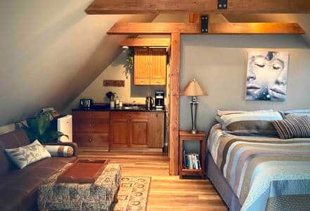 A-frame Ceilings and Kitchenette