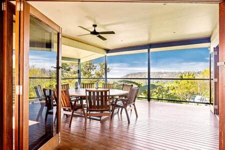 Breathtaking, spacious balcony overlooking the coastal views and lush valley.