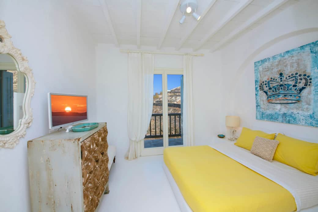 Main bedroom in the stone villa