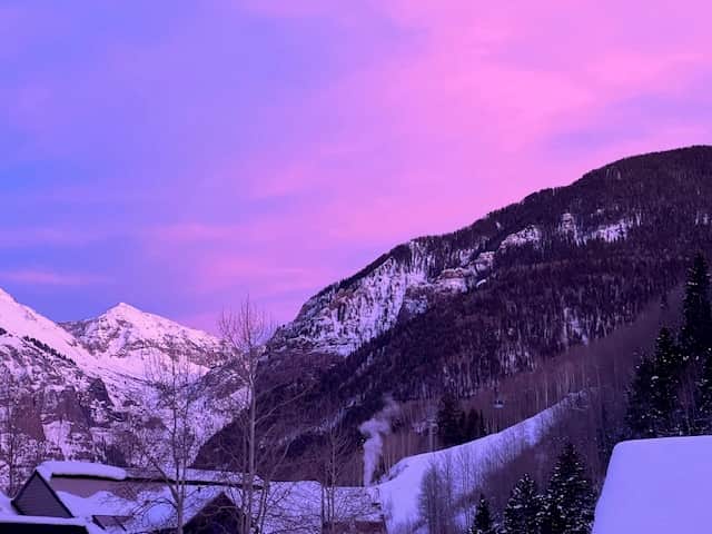 Alpenglow from the deck!