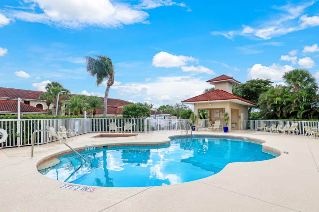The pool is less than 100 yards from our front door!