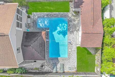 Aerial view of the private backyard!
