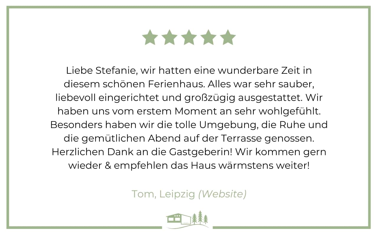 Bewertung Ferienhaus Tannenblick Rochlitz
